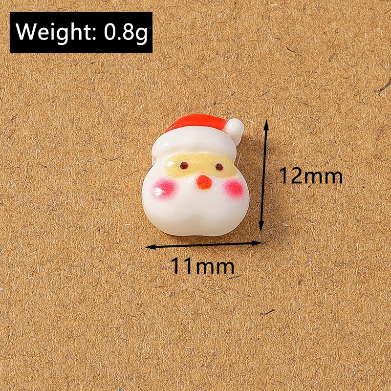 10 Stück Niedliche Weihnachts-Schneeflocken, Weihnachtsmann, Elch aus Kunstharz, Flache Cabochons für Scrapbooking, DIY Kinderschmuck, Haarspangen-Zubehör – Detail 10