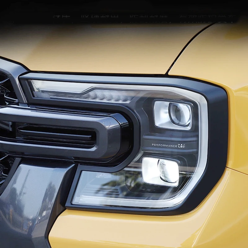 Car Head Lamp Light Cover Fit For Ford Ranger WILDTRAK T9 2022 2023 2024 ABS Matte Black Headlight Decorative Frame Accessories