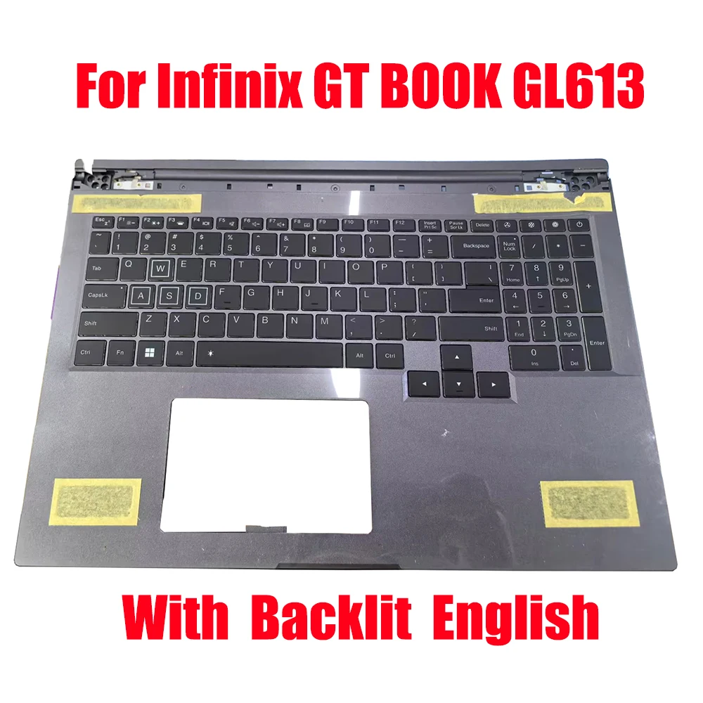 ที่พักแขนแล็ปท็อปสำหรับ infinix GT Book GL613มี backlit คีย์บอร์ดภาษาอังกฤษ US เคสด้านบนสีเทา