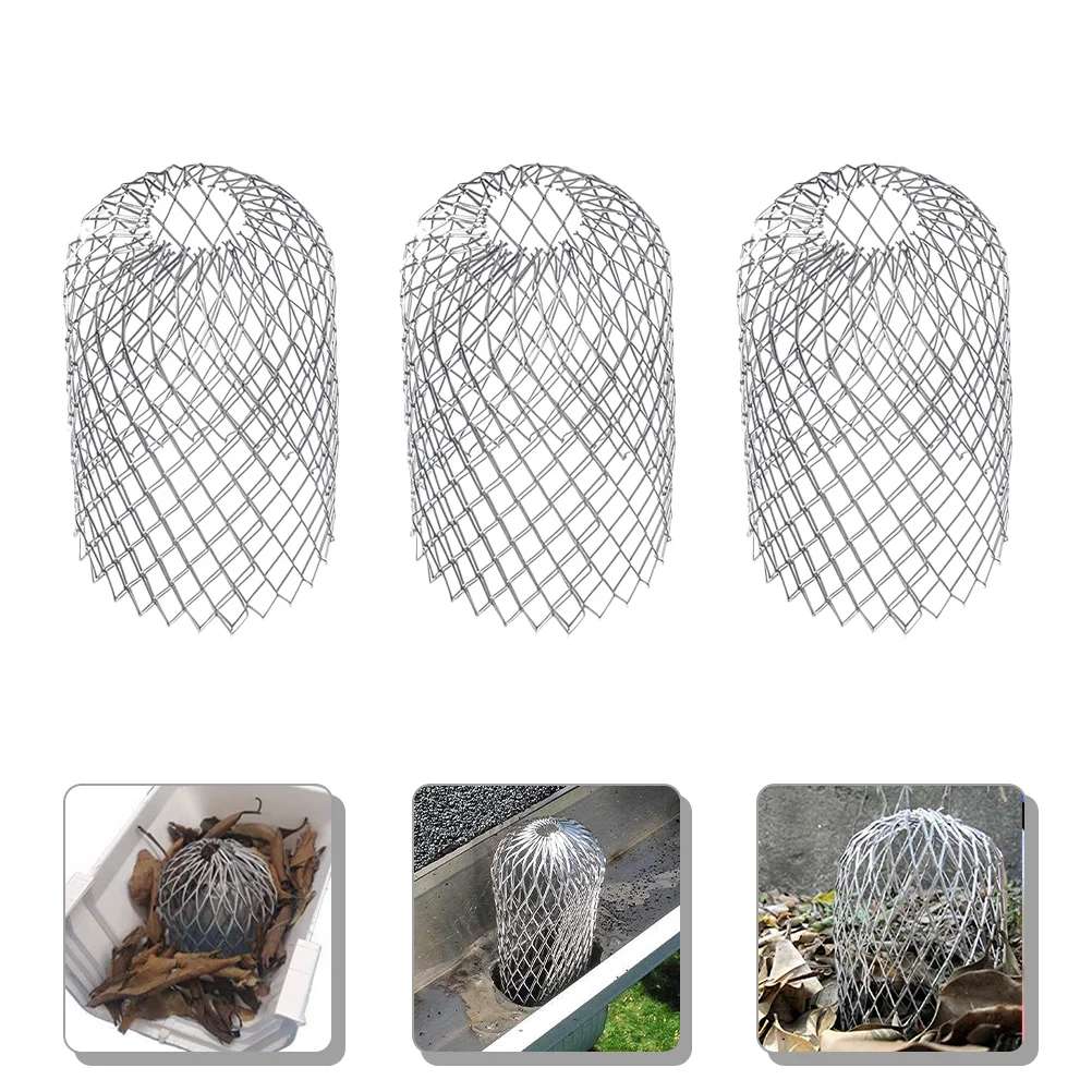 

Expandable Downspout Filter Strainer Leaf Dresser Pulls Mesh Flexible Gutter Aluminum Scalable Silver