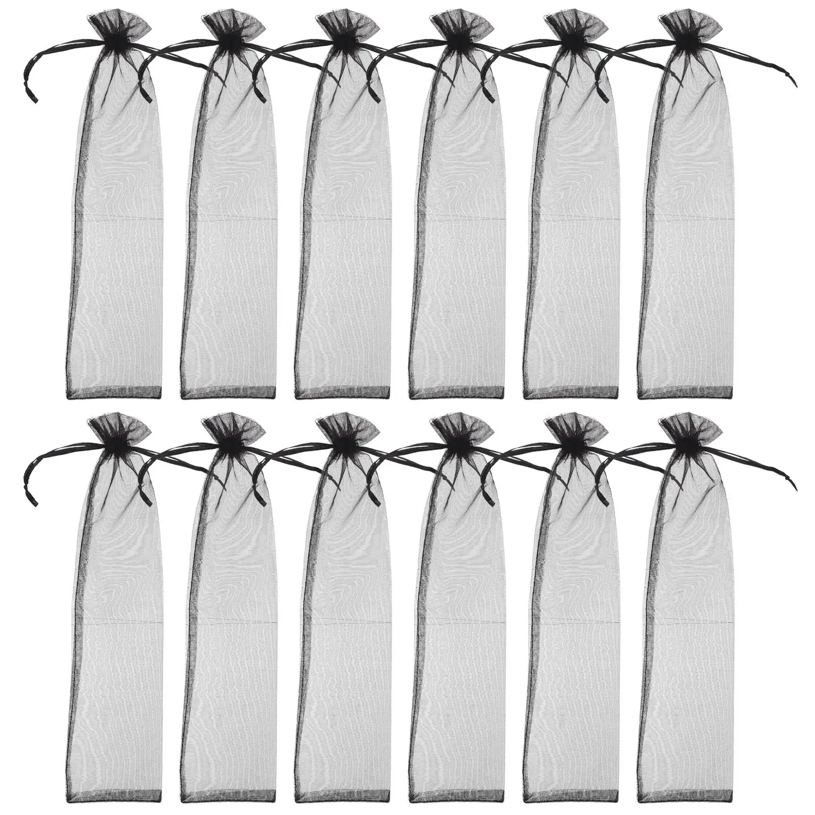 

50 Pcs Gauze Packaging Bags Mesh Drawstring Mini Hand Fan Organza Pouches Storage Small Netted Gift Wrapping Boxes