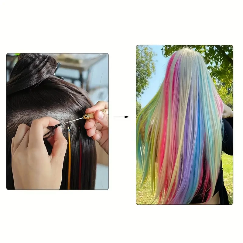 500Pcs Silicone Rings for Wig Extensions Soft Hair Beads Salon Professional Hair Accessories 5 Colors Black/Beige/Brown/Red view 3