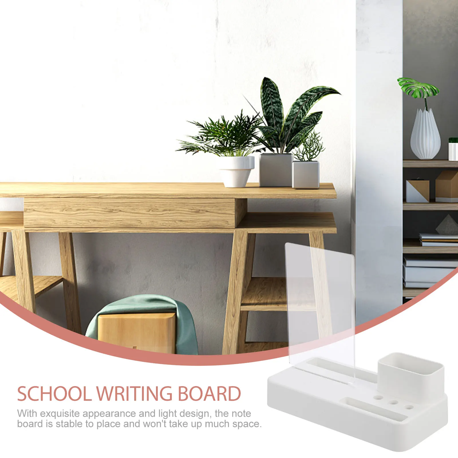 Placa de memorando acrílica apagável a seco reutilizável mini nota suporte base mesa quadro branco mesa escritório escola escrita armazenamento 4x6 polegadas