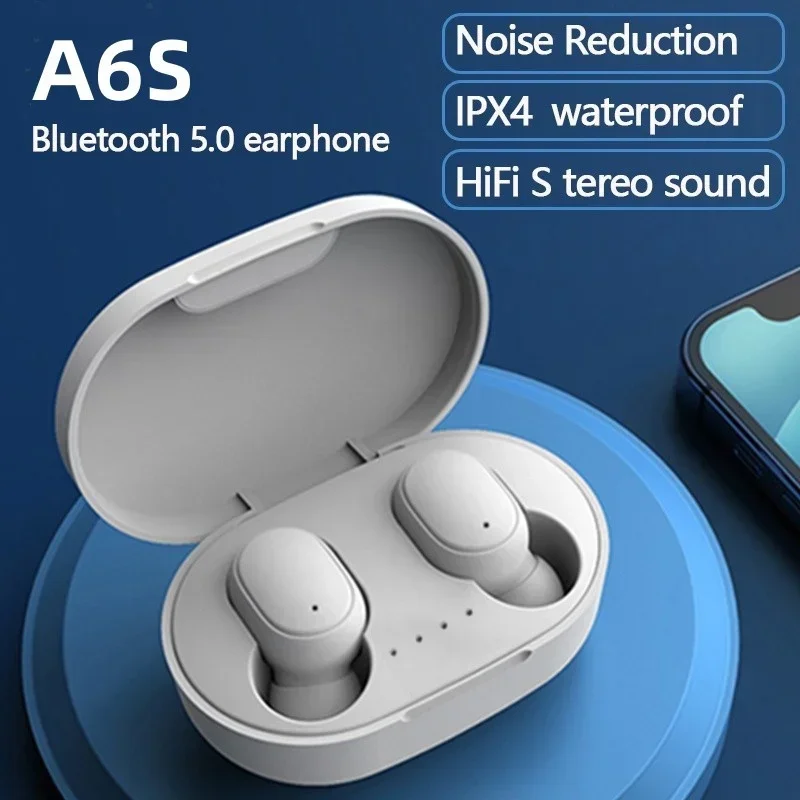 

Original A6S TWS Wireless Bluetooth Headset 5.0 Earphone Bluetooth Earbuds Sport Inear Headset with Mic for Xiaomi Iphone Lenovo