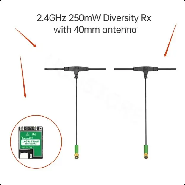 

iFlight ELRS 2.4GHz/915MHz 250mW/500mW Dual-Antenna True Diversity RX Receiver for FPV RC Racer Drone