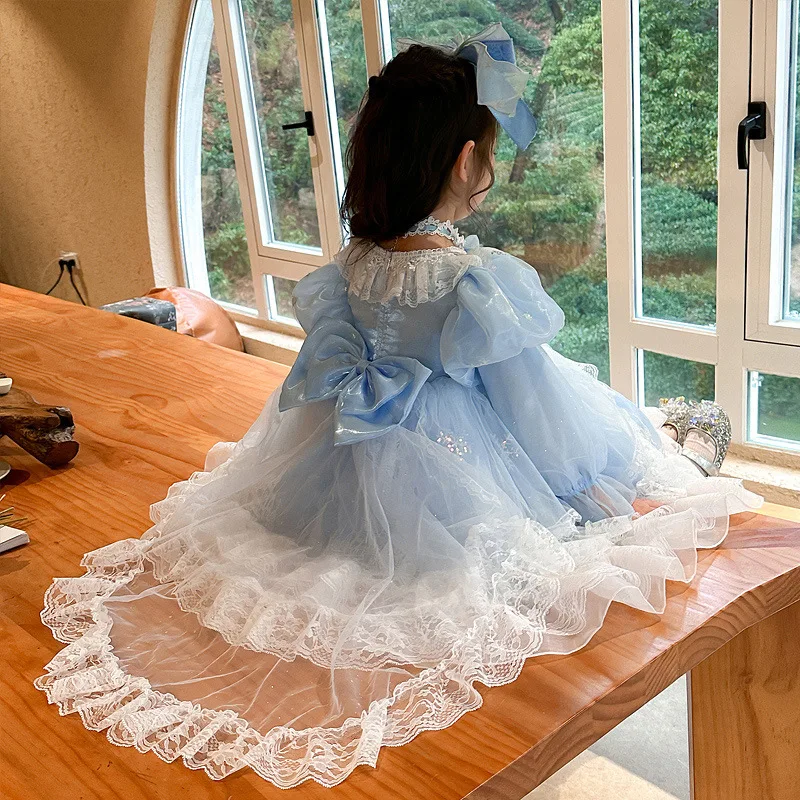 

Милое платье принцессы Лолиты, элегантное праздничное испанское платье, детские платья Лолиты для девочек, пасхальные праздничные бальные платья, подарок
