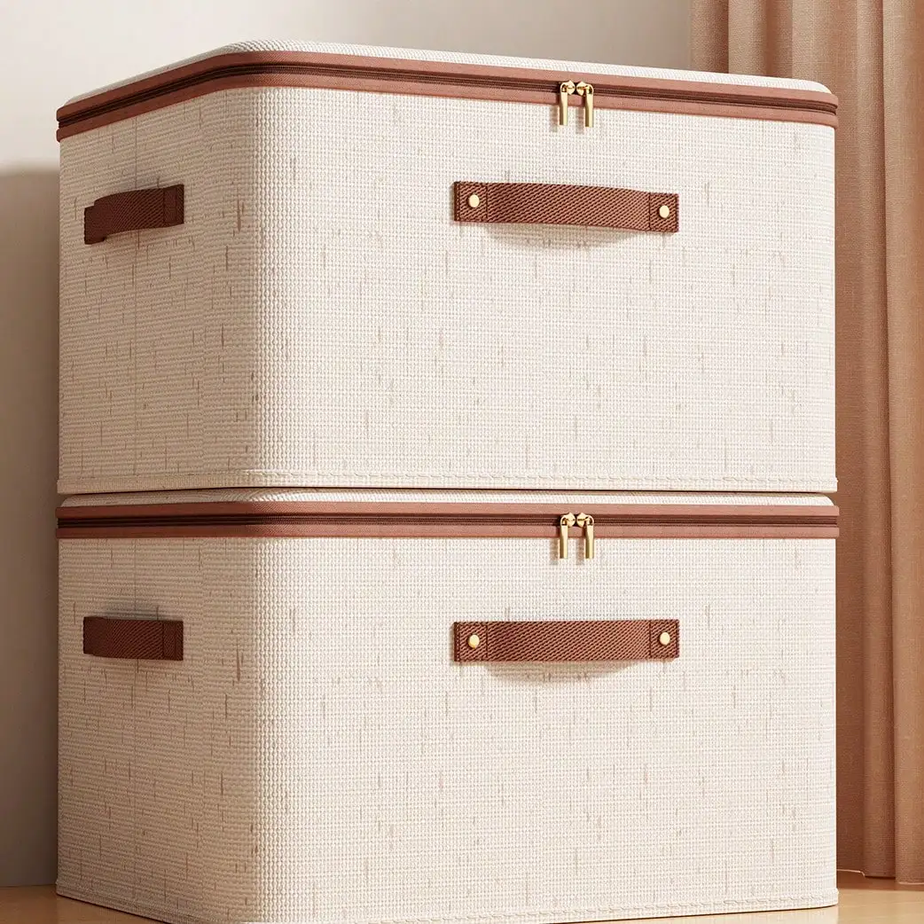 

1/2 упаковки тканевых контейнеров для хранения, ручки с крышкой на молнии, складной органайзер для шкафа