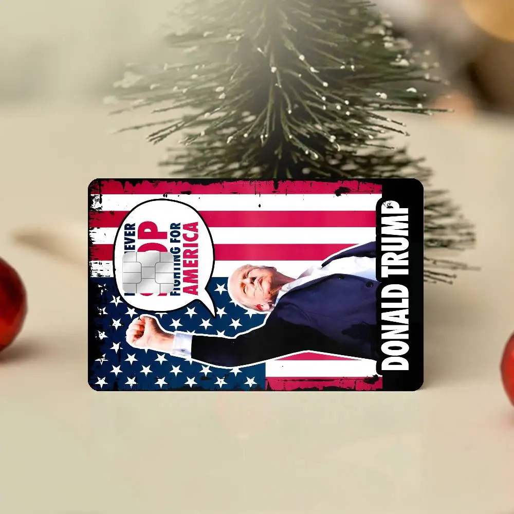D-Donald T-Trump Anime Spend or Save Funny Shell On Off Ultra Thin No Fade Sticker Skin Cover Film for Debit Credit Card view 6