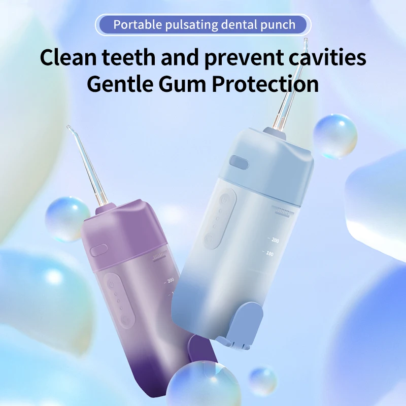 Draagbare Dentale Waterflosser Orale Irrigator Usb Oplaadbare Waterzijde Jet Tand Pick 4 Tips 200Ml Mondwasmachine