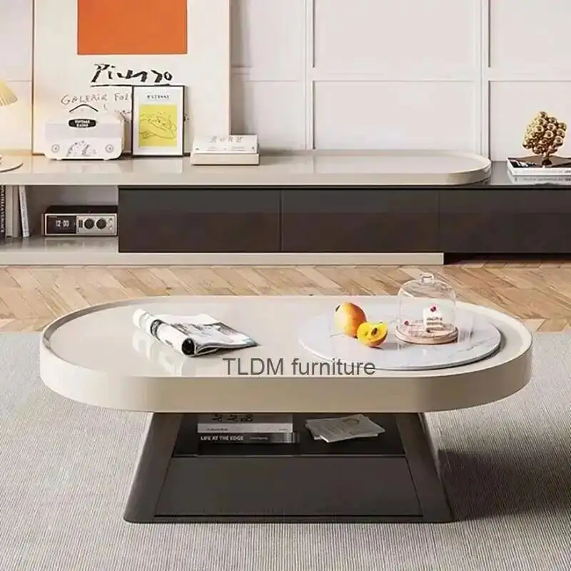 

Современные дизайнерские кофейные столики овальной формы для гостиной, деревянные минималистичные кофейные столики, роскошные скандинавские столики Kawowe, мебель для спальни