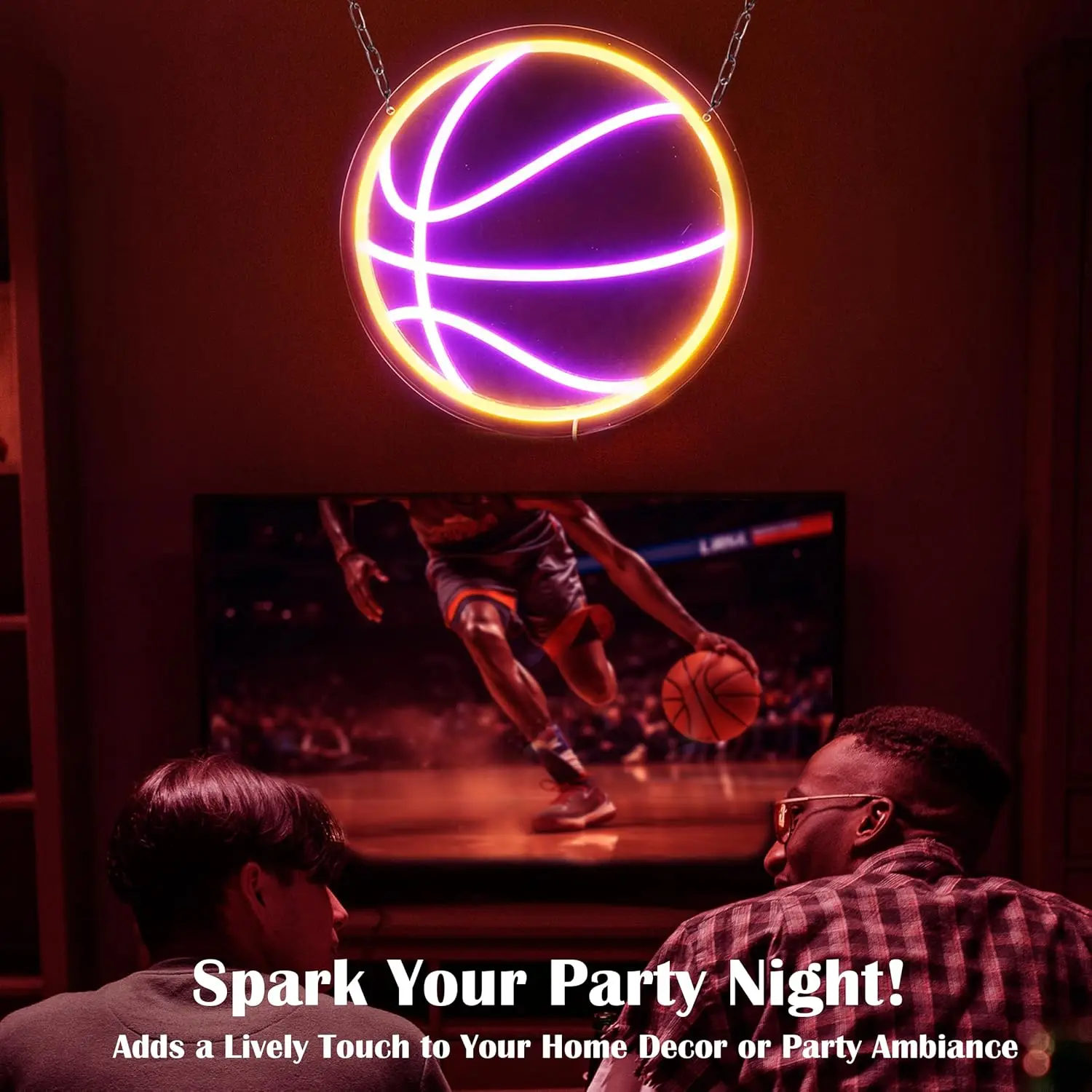USB Dimmable Basketball Neon Sign LED Light for Bedroom Game Room Bar Decoration Adjustable Brightness Sports Theme Gift