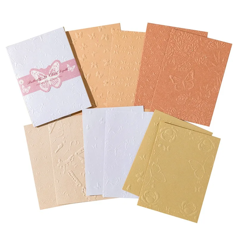 10 pz/pacco goffratura Texture materiale carte fai da te Scrapbooking confezione regalo carta Collage diario sfondo carta artigianale