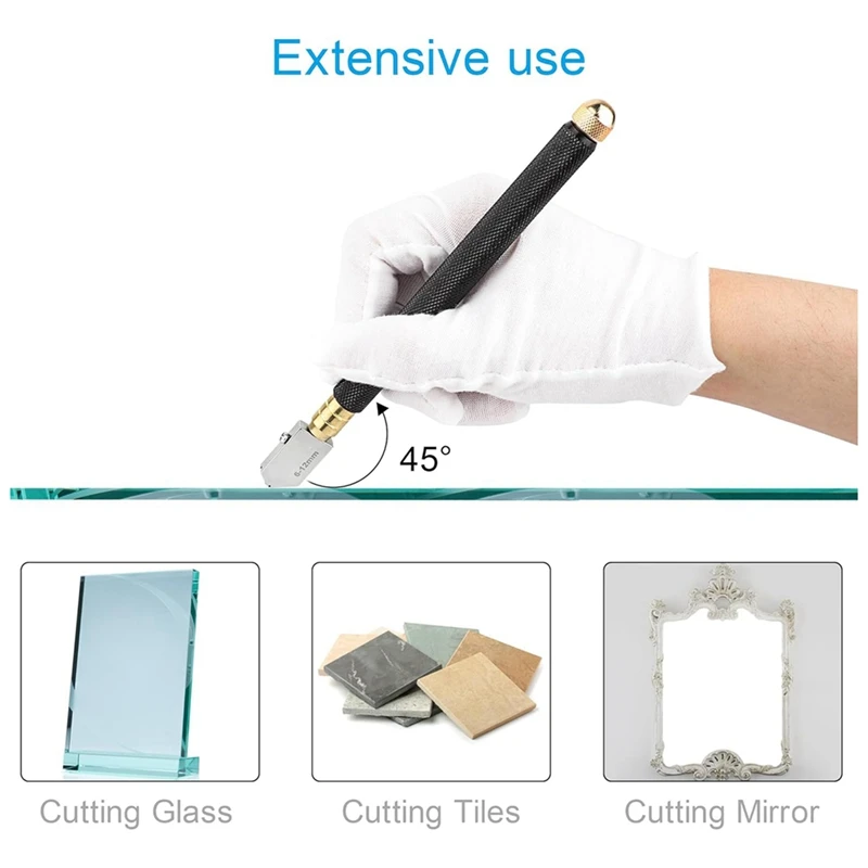 Cutter 2Mm-20Mm & Glass Cutting Oil, Upgrade Glass Cutting Tool With Automatic Oil Feed, Glass Cutter, Durable