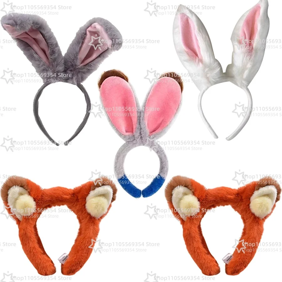 Plush Rabbit Fox Ear Ear Headband Cute Bunny Hair Band Adults Part Fashion Accessories Best Friend Souvenir Gift Birthday