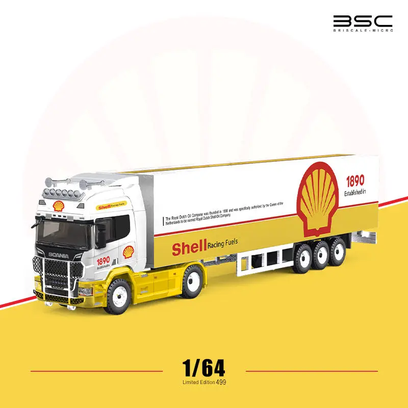 Veicolo da trasporto 1/64 Set di rivestimento ad olio lubrificante Shell, modello di auto in lega pressofusa, giocattolo per adolescenti, regalo di compleanno per bambini.