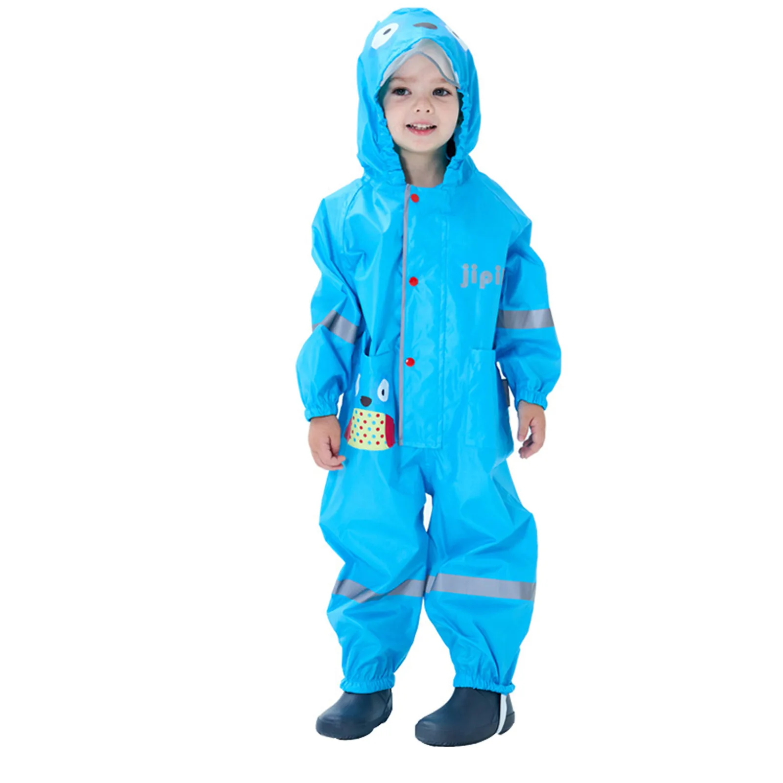 Unisex Kids Hooded Jacket Wind And Waterproof Raincoat For Girls Boys Mask Children\'S Clothing Kids Clothes Boys