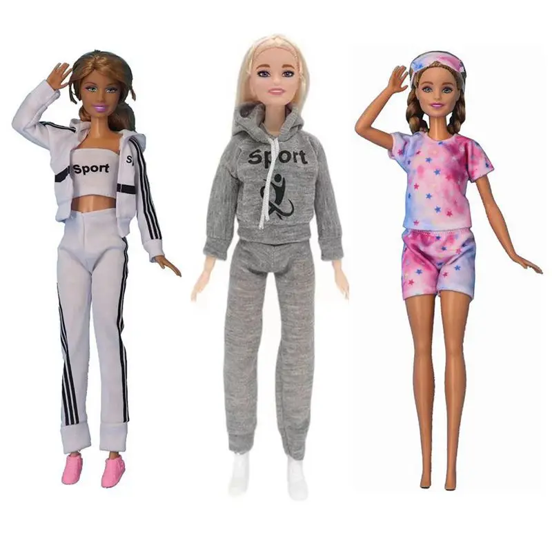 

Kawaii Items Fashion Doll Clothes Sleeping Wear Sport Outfit Miniature Accessories Free Shipping Things For Barbie DIY Girl Gift