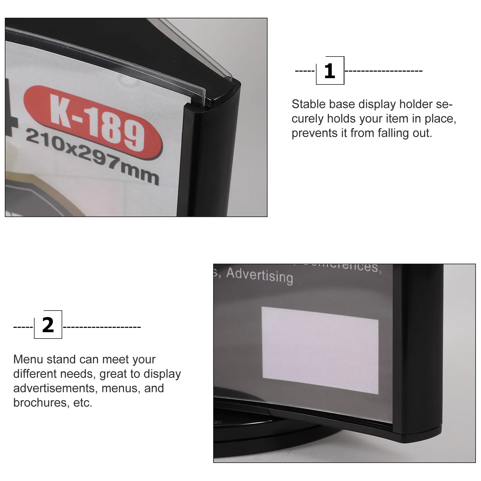 Prijs Display Bord Verticale Bord Houder Menu Stand Multi-Side Met Basis Desktop