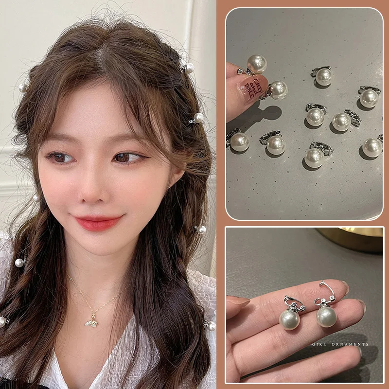 5Pcs 10Pcs Mała biała perła 1cm Spinka do włosów Ozdoba dla dziewczynek Plastikowe mini pazury Akcesoria do włosów dla dzieci Warkocze Kobiety Nakrycie głowy