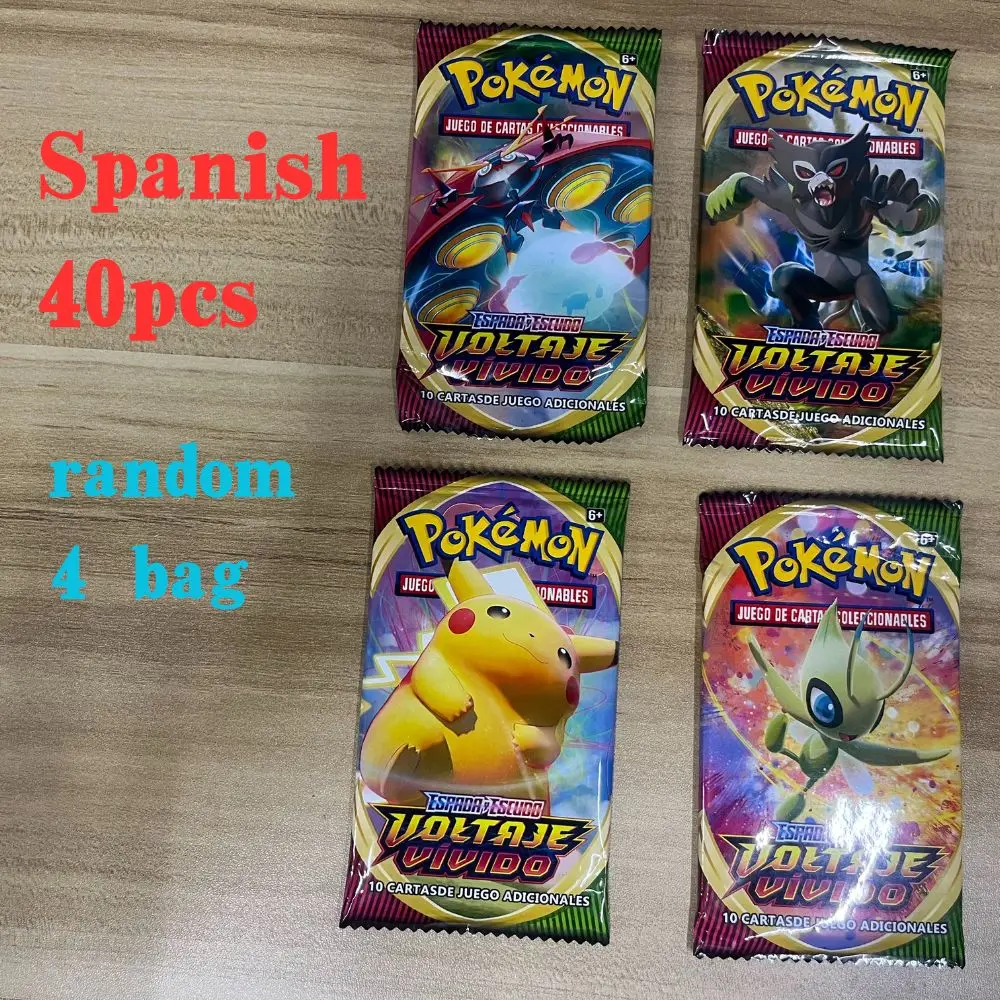 40pcs Pokemon Cards Tag Team EnglishSpanish Mega Energy Shining Pokemon Card Game Carte Trading Collection Cards Pokemon Cards