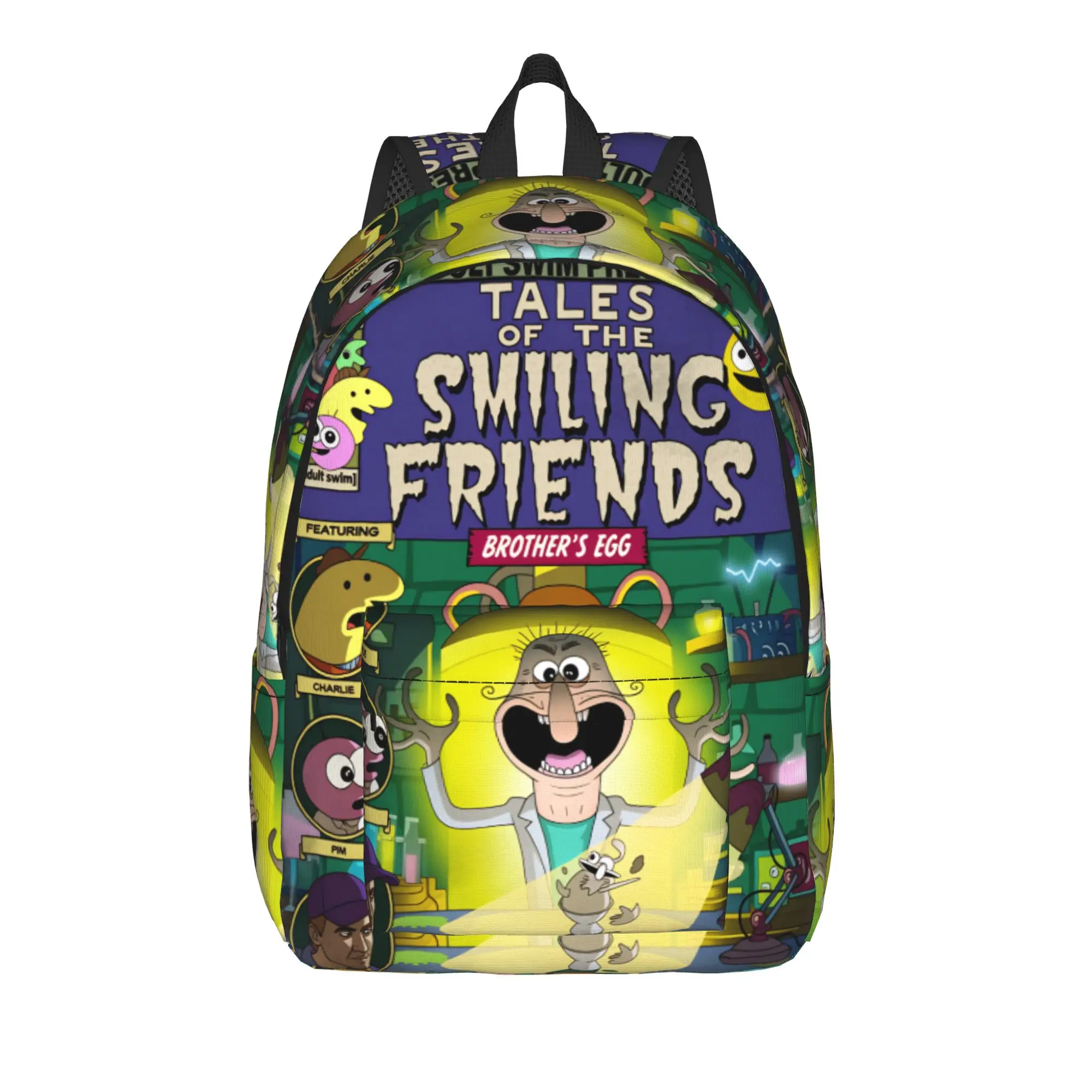 Smiling Friends Pim And Charlie Backpack  Travel Backpacks Unisex Style High School Bags Colorful Lightweight Rucksack