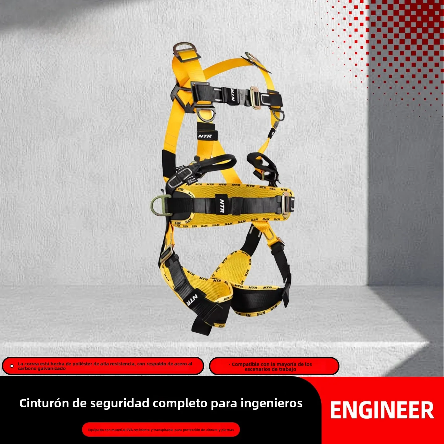 Cinturón de Seguridad de Cuerpo Completo NTR, Equipo de Trabajo para Ingenieros, Prevención de Caídas, Escalada, Camping, Via...