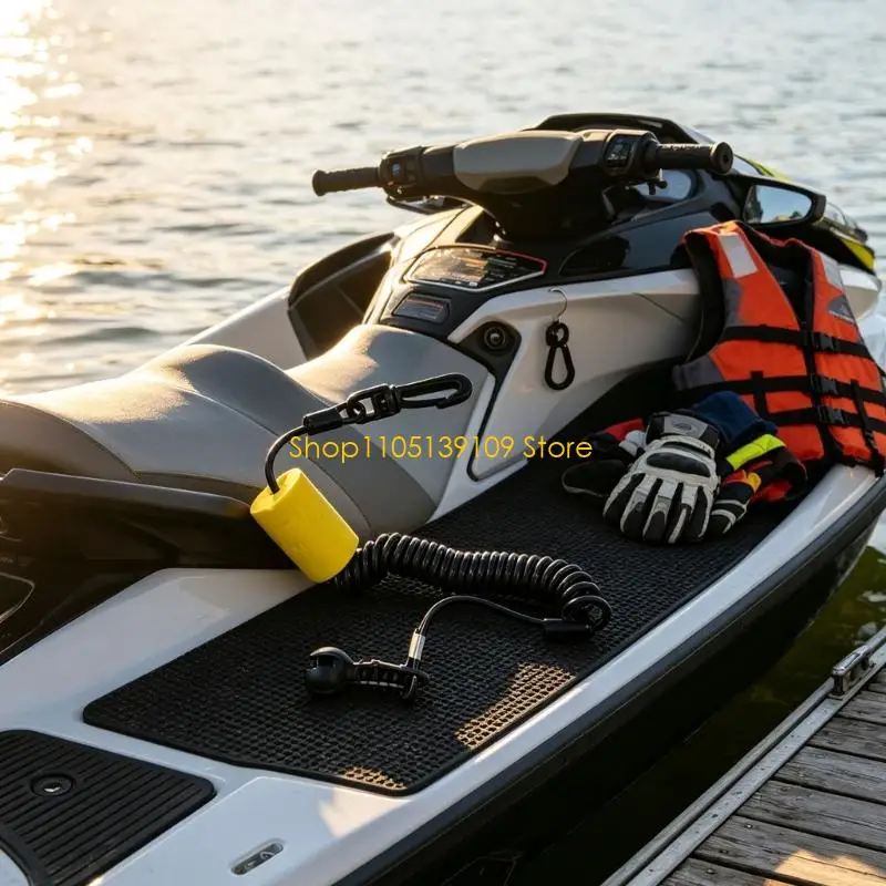 P5ED 278002843 278003410 Replacement PWC Tether with Integrated End, Coiled Lanyard and Attachment Clip