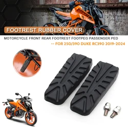 Motorcycle Front Rear Footrest Foot Peg Footpeg Plate Rubber Cover For DUKE 250/390 RC390 2019-2024 DUKE 390