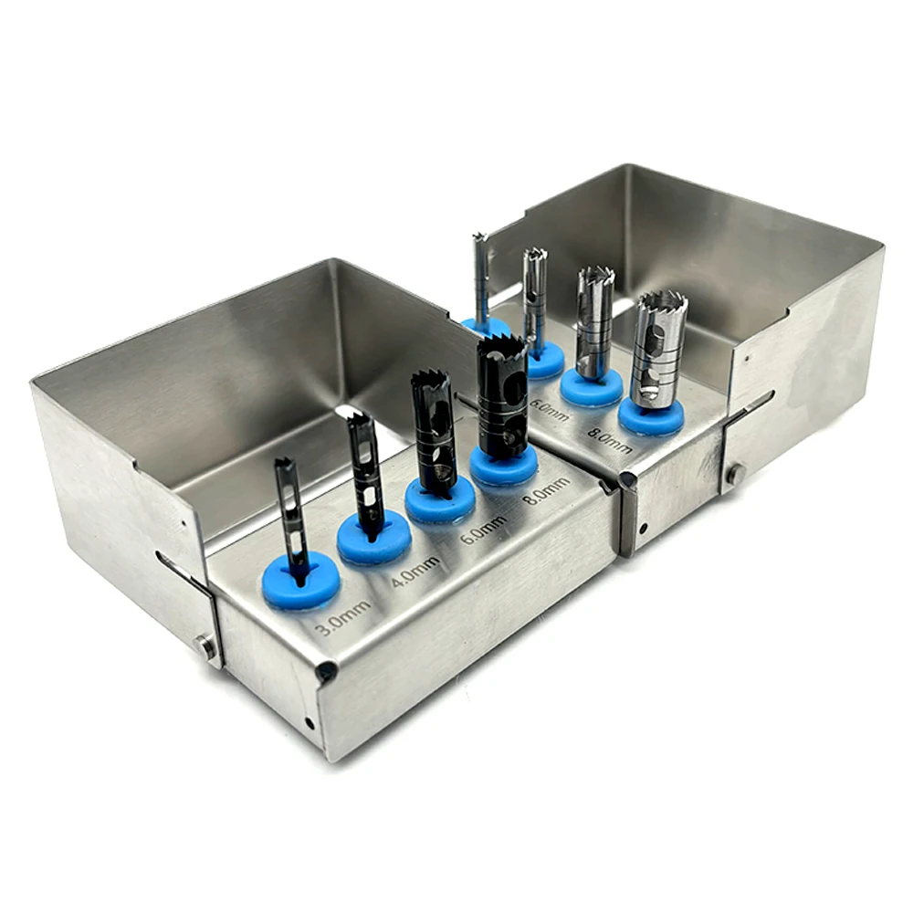 

4 шт./компл., зубная резка, трепанские боры, имплантат, кость, длинный дрель трепан, стоматологический хирургический инструмент, посадка, низкий наконечник