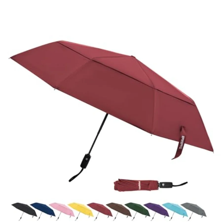 

Travel Umbrella, / Double Vented Canopy Windproof Automatic Strong Compact Folding Umbrellas for Rain Women and Men
