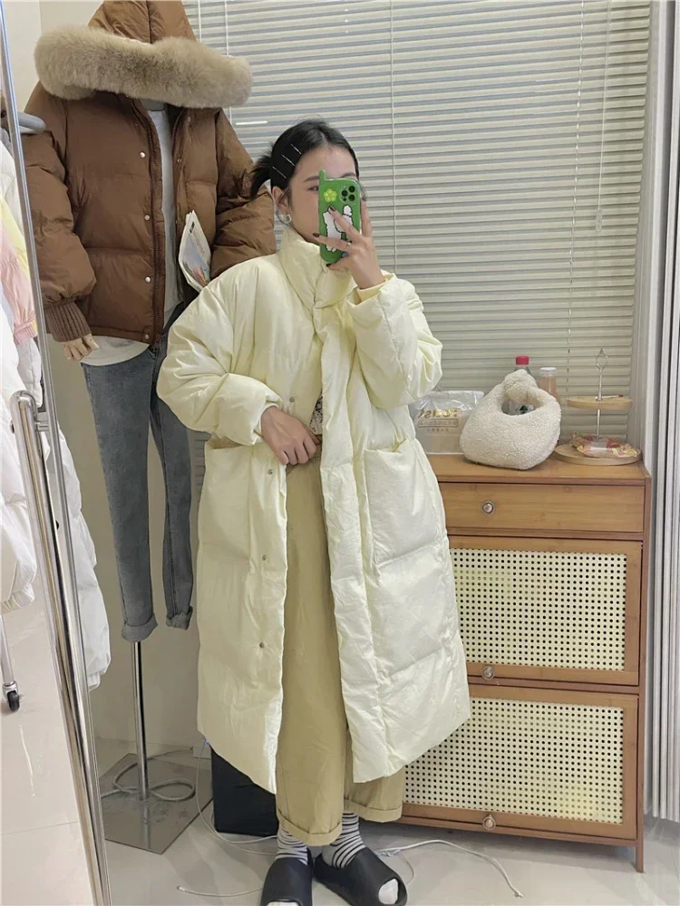 Winter Women Clothes Big Size Puffer Jacket Long Cotton Padded Coats Warm Thick Over-the-knee Puffer Jacket Super Hot Coat Parka