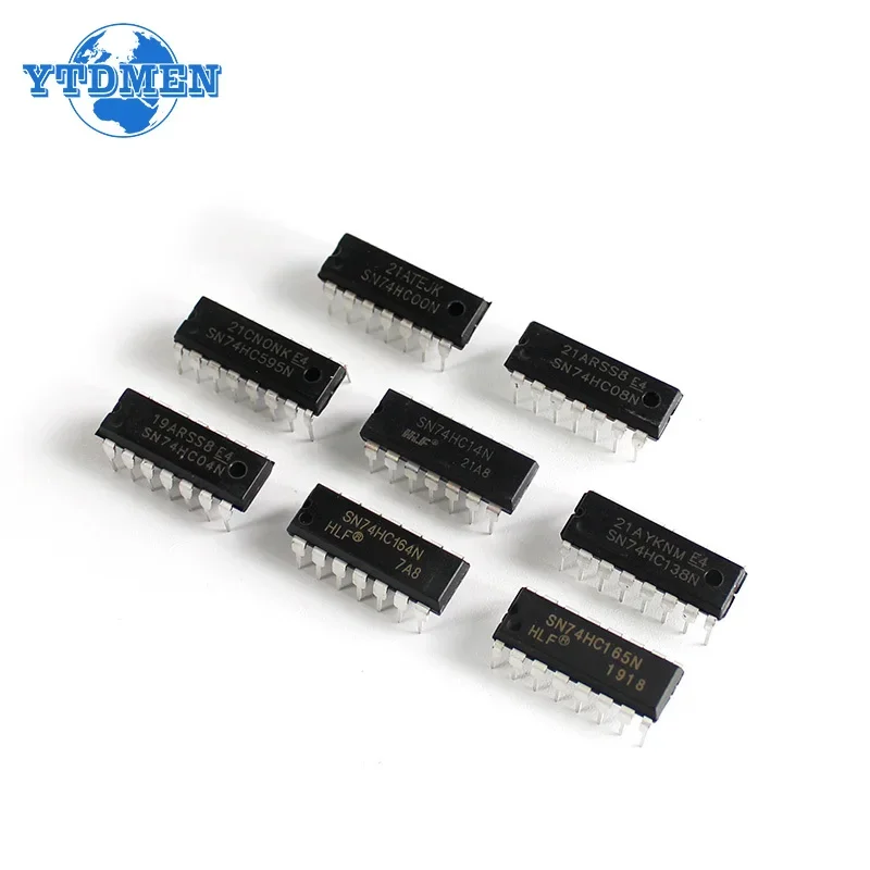 80PCS Logic IC Kit SN74HC00N SN74HC04N SN74HC08N SN74HC14N SN74HC138N SN74HC164N SN74HC165N SN74HC595N DIP-14 Integrated Circuit