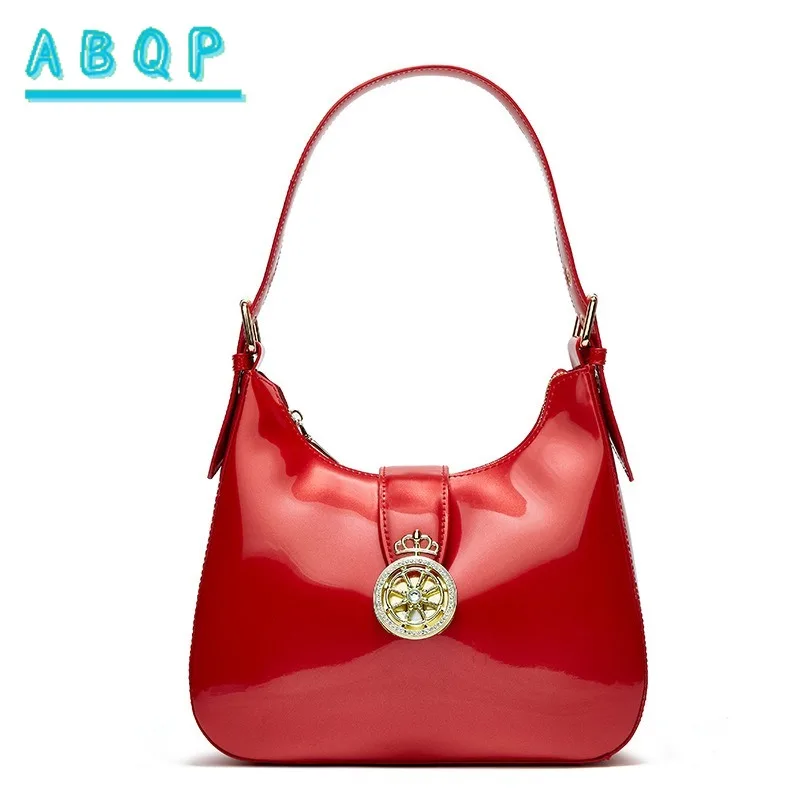 

ABQP New Women's Handbag Lacquered Bright Leather Banquet Women's Shoulder Bag Luxury Brand Fashion Women's Bag High Quality