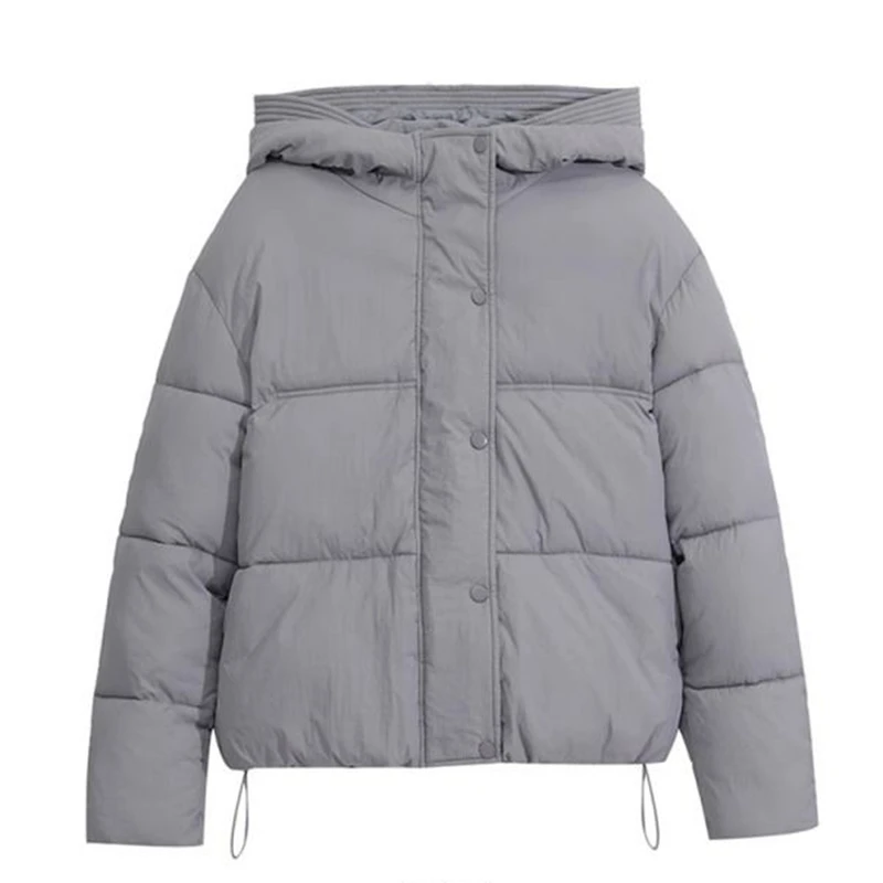 2024 New Women\'s Padded Jacket Winter Parka Cropped Down Cotton Coat Hooded Oversize Jacket Casual Lightweight Warm Puffer Coat