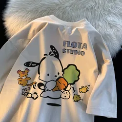 Pochacco Runs With A Carrot In His Arms Womens T Shirt Cotton Vigor Tee Clothing Anime Sports T-Shirts Outdoor Novelty Tops