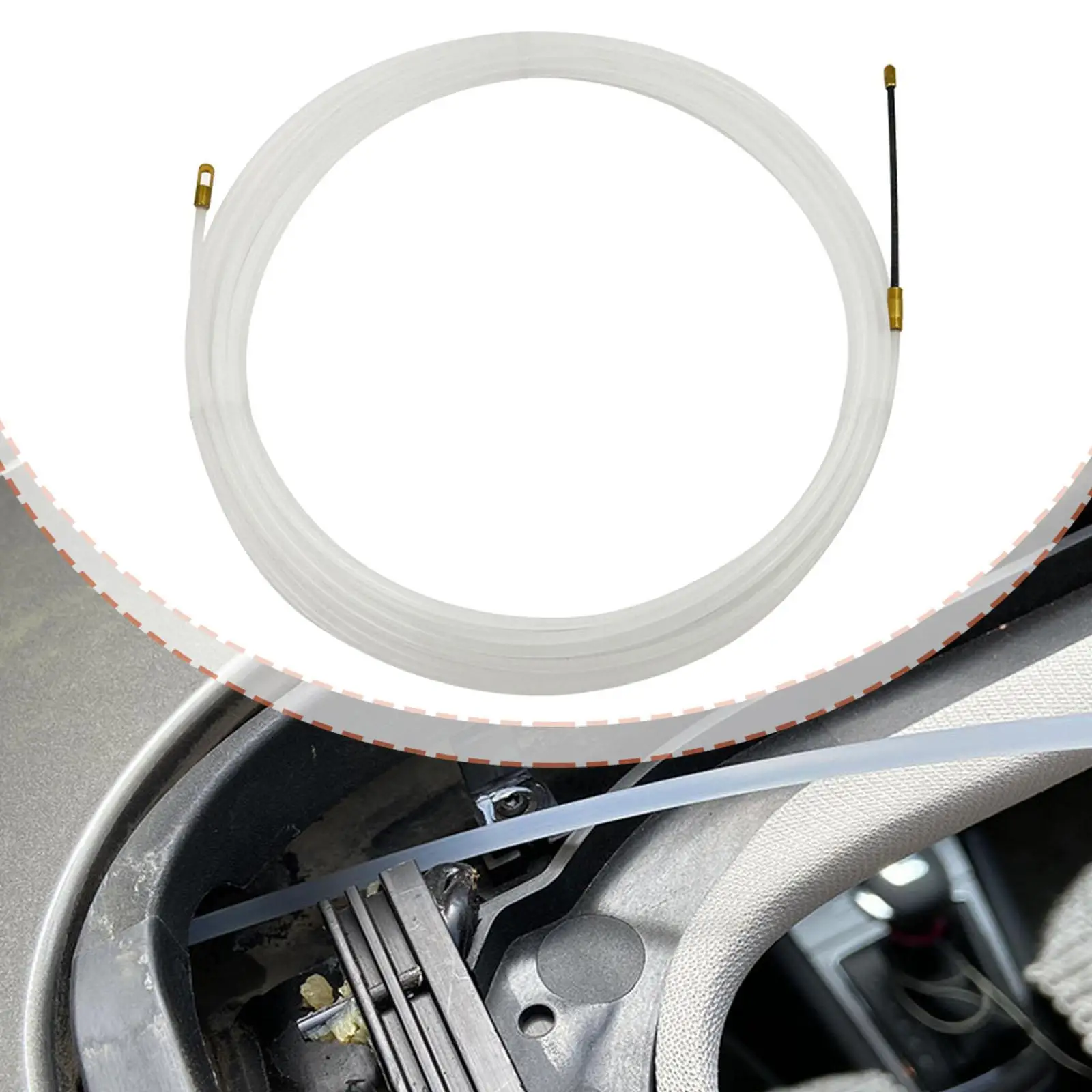 White PVC Car Sunroof Drain Snake Flexible Drain Cleaner Long Hose for Auto Maintenance Bathroom Kitchen