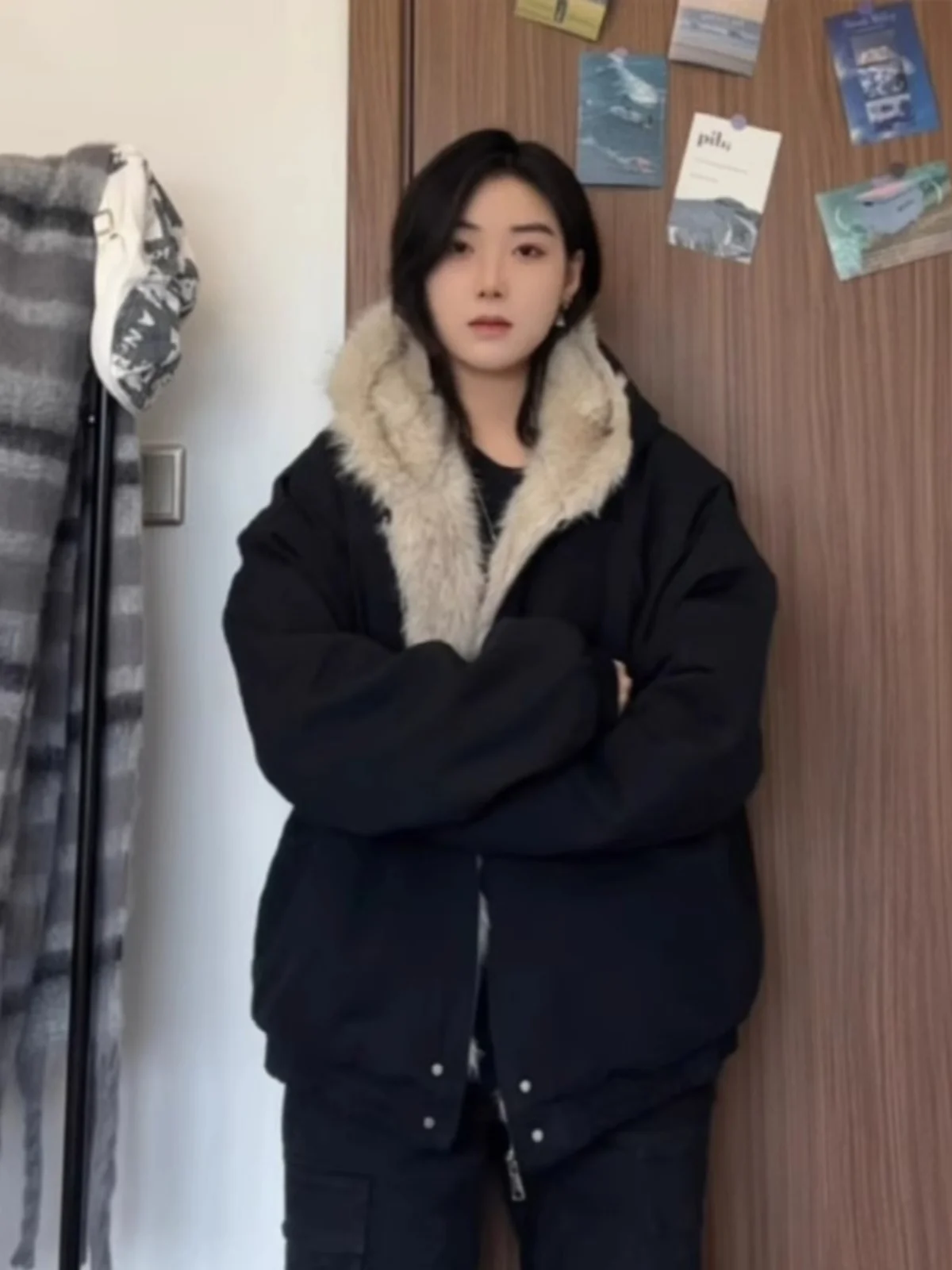 

Мужская зимняя утепленная куртка с капюшоном на флисовой подкладке, хлопковое пальто в американском ретро-стиле, теплая повседневная верхняя одежда