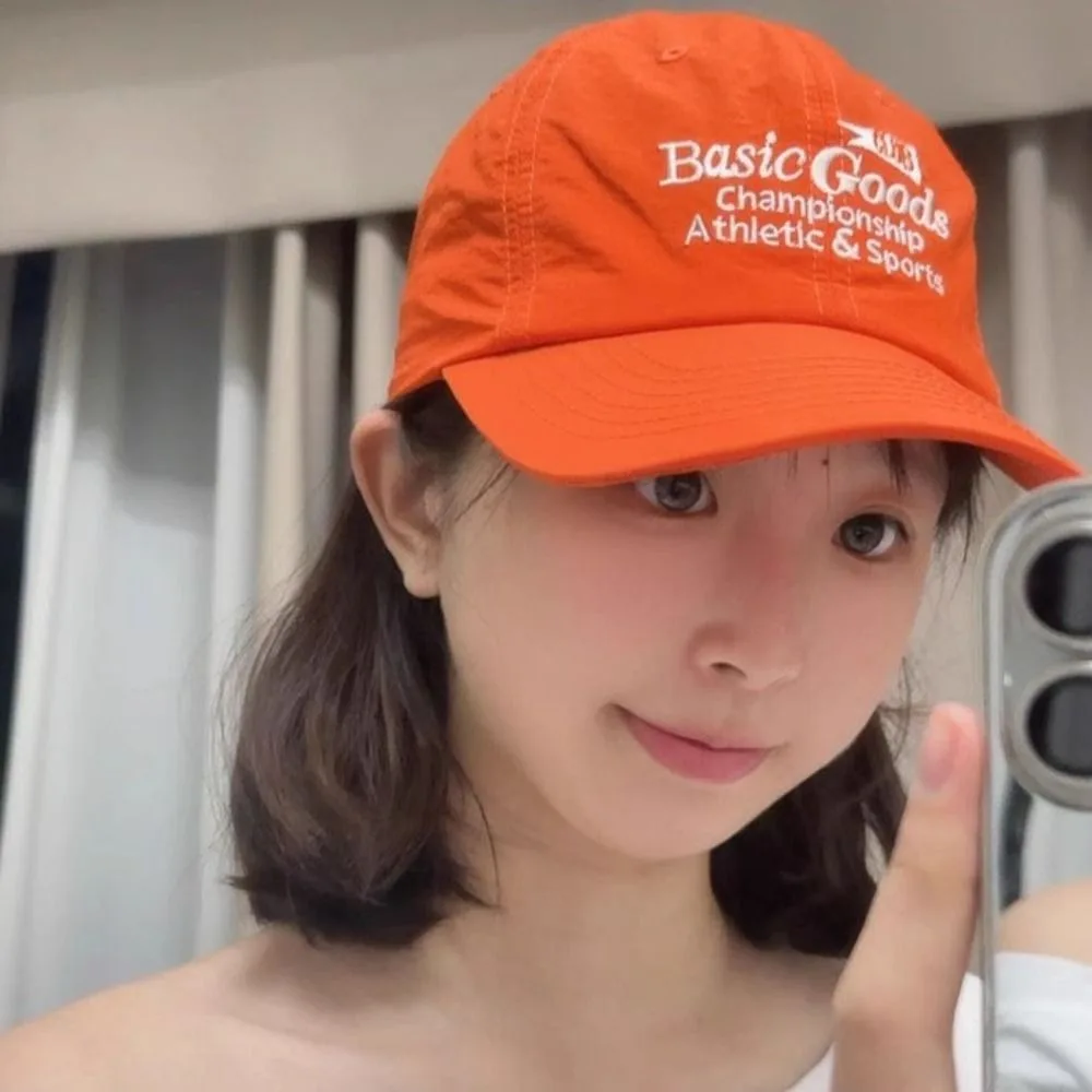 

Letter Embroidery Quick-Drying Baseball Cap Solid Color Korean Style Sun Protection Hat Peaked Cap Soft Top Peaked Cap Outdoor