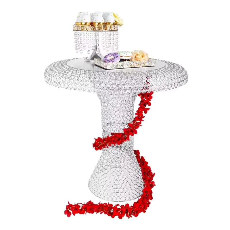 

Crystal Wedding Cake Stand Luxury Centerpiece for Banquet Tables and Wedding Receptions, Gold & Silver Wedding Décor