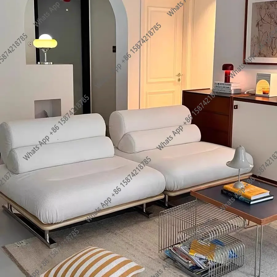 Small apartment tofu block sofa chenille fabric designer sofa living room rotating multi-functional adjustable module