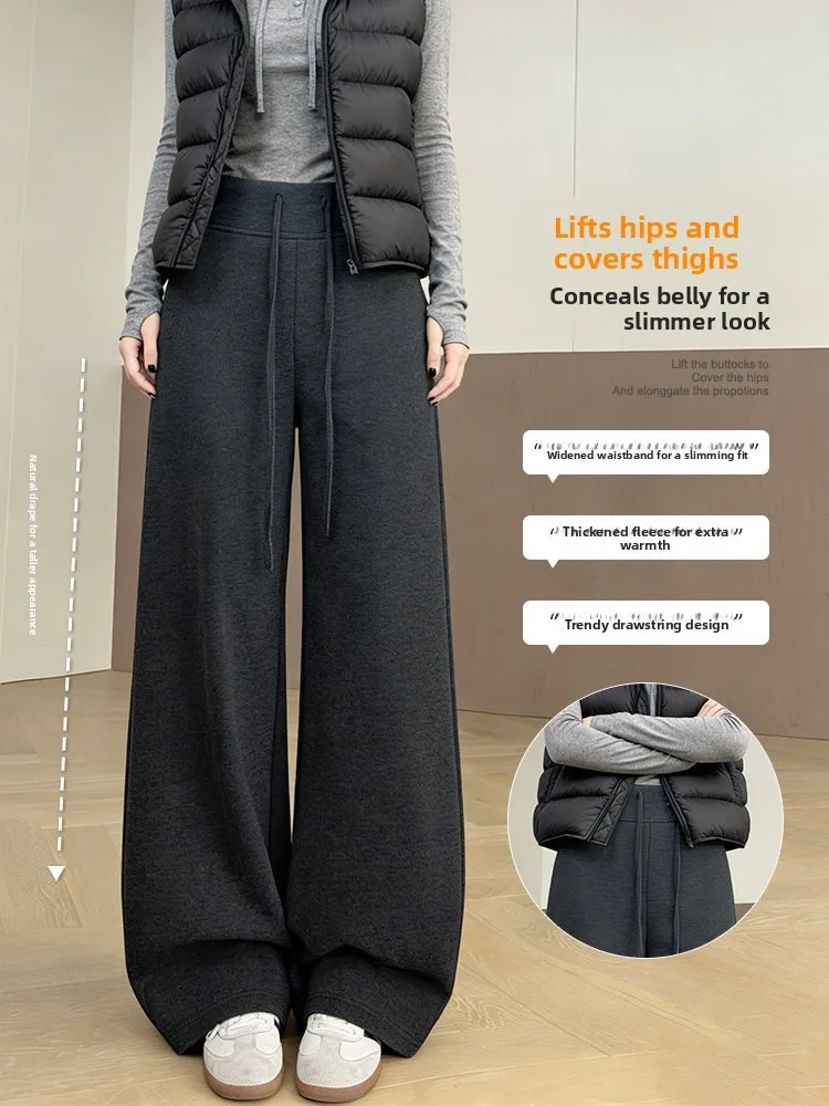 Damskie spodnie do jogi z podszewką, z wysokim stanem, proste nogawki, wąskie, ocieplane spodnie sportowe, codzienne, jednokolorowe.