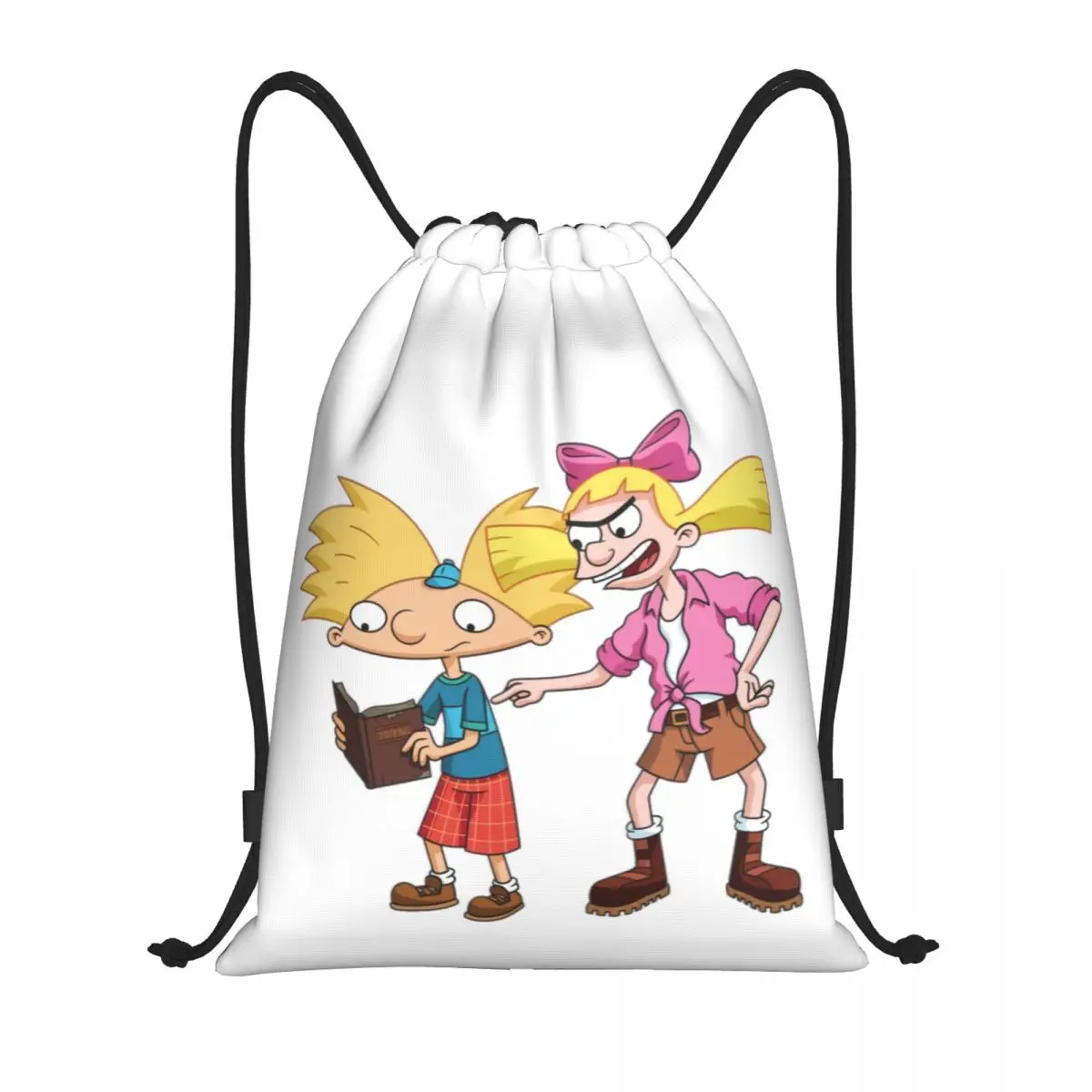 Custom Helga Pataki Cartoon Animated Movies Hey Arnold Drawstring Bags Men Women Lightweight Sports Gym Storage Backpack