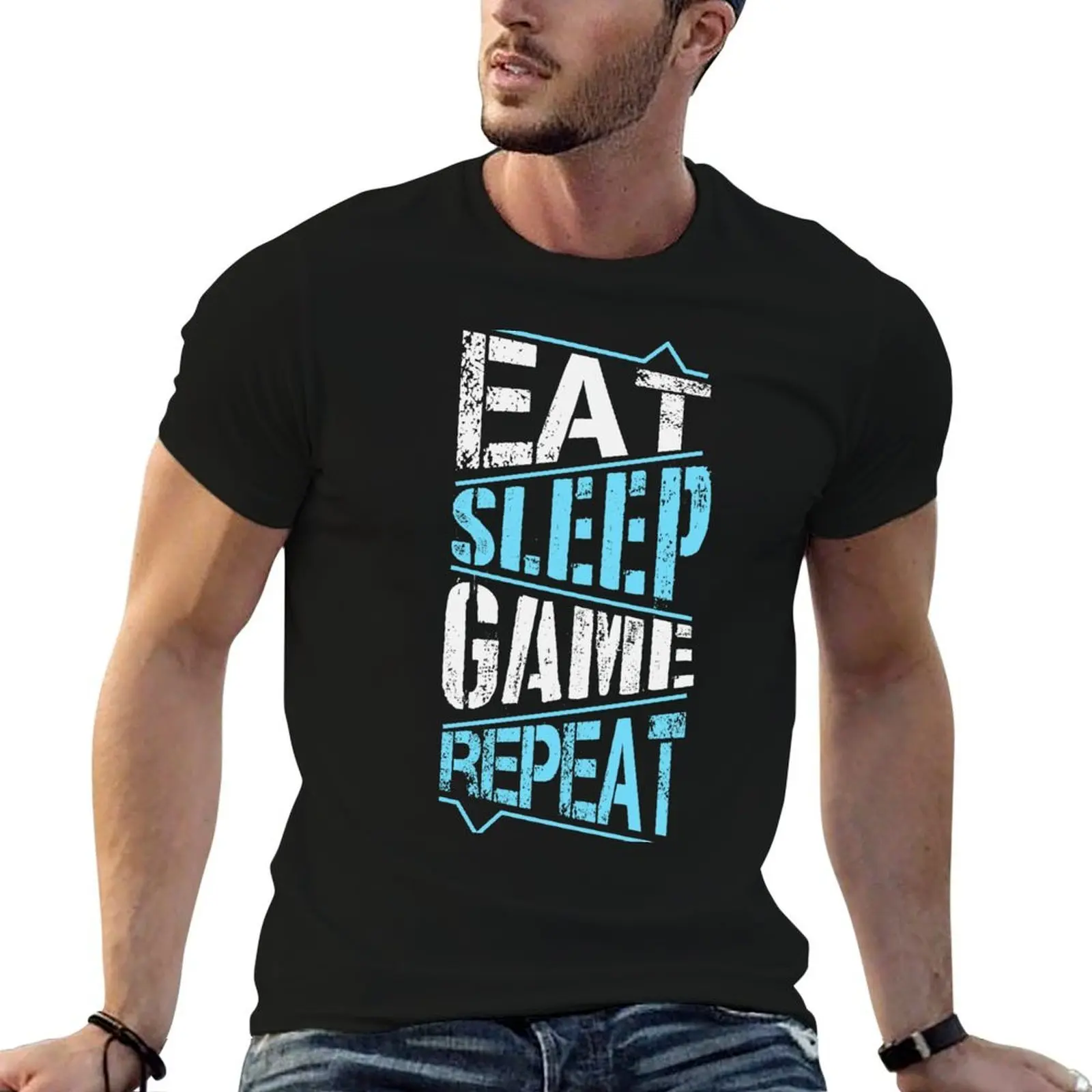 

Eat sleep game repeat T-Shirt t shirts for man pack cotton man t shirt designer T-Shirt