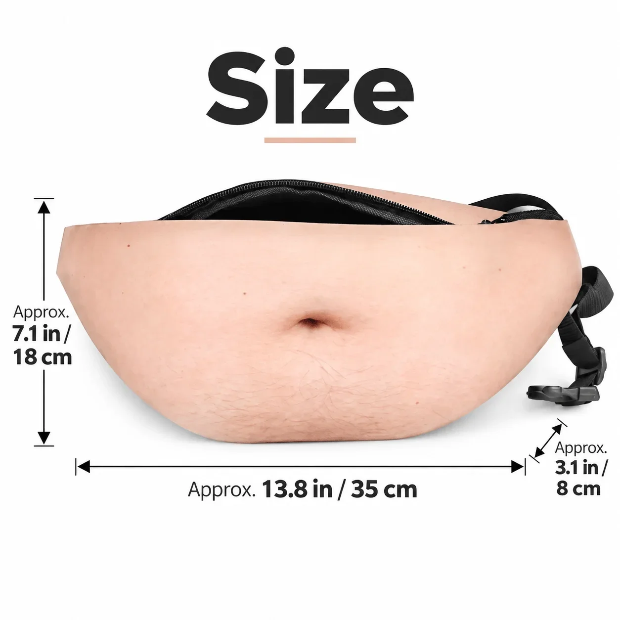 Herren-Bierbauch-Gürteltasche, innovative, realistische Fake-Dad-Bauch-Gürteltasche, verstellbare, multifunktionale Sport-Hängetasche – Detail 5