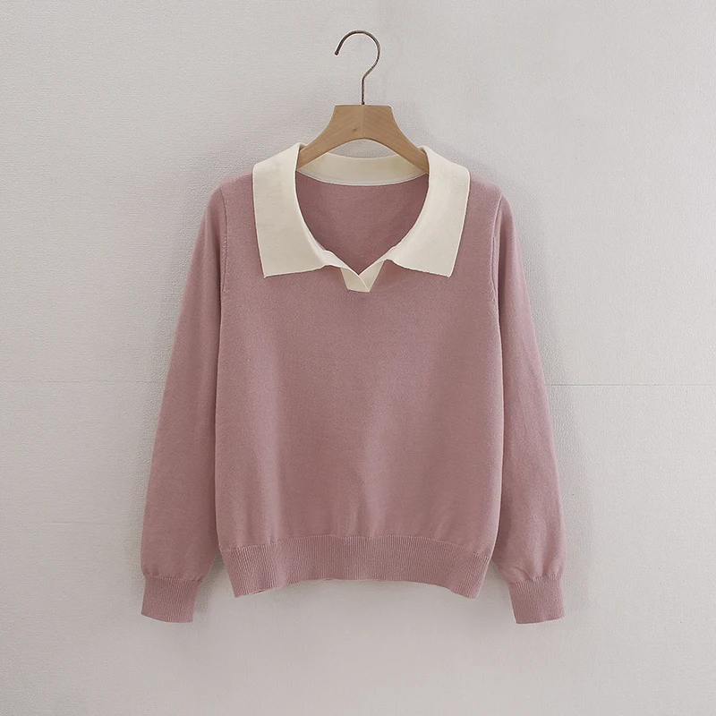 

Autumn Winter Loose Fit Ne Knitted Sweater Women's Sle Casual Commute Faion Color Blo Warm Thermal Top