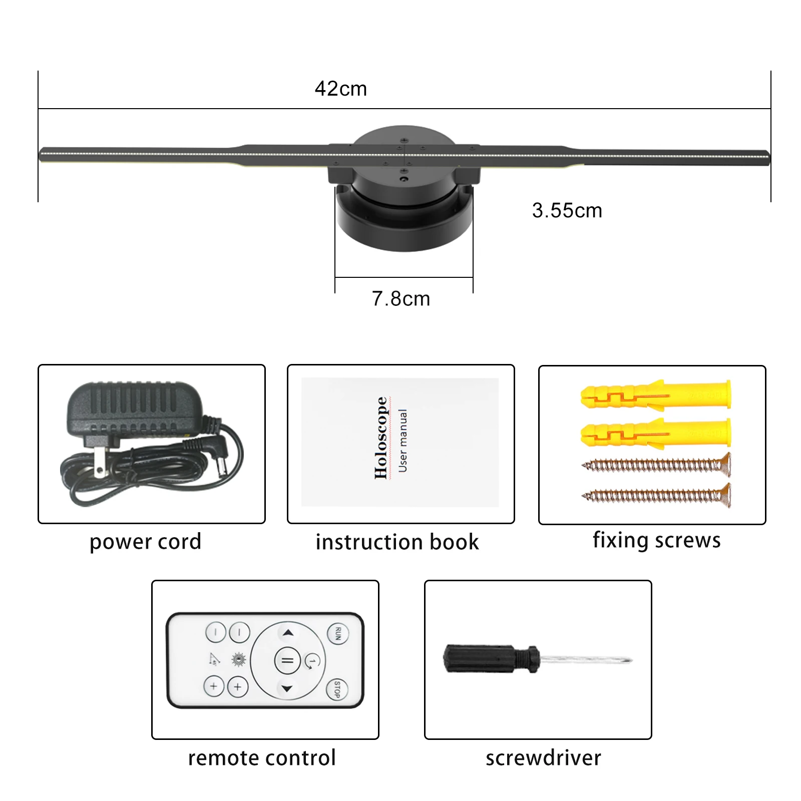 4 Blades 65cm 3d Hologram Fan Advertising Hologram 3D Holographic Display Case Naked Eyes 3D LED Fan