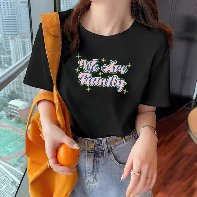 Summer New Letter Graphic Printing Women T-shirts Fashion Streetwear Casual Loose Oversize O-neck Couple Short Sleeve Tops