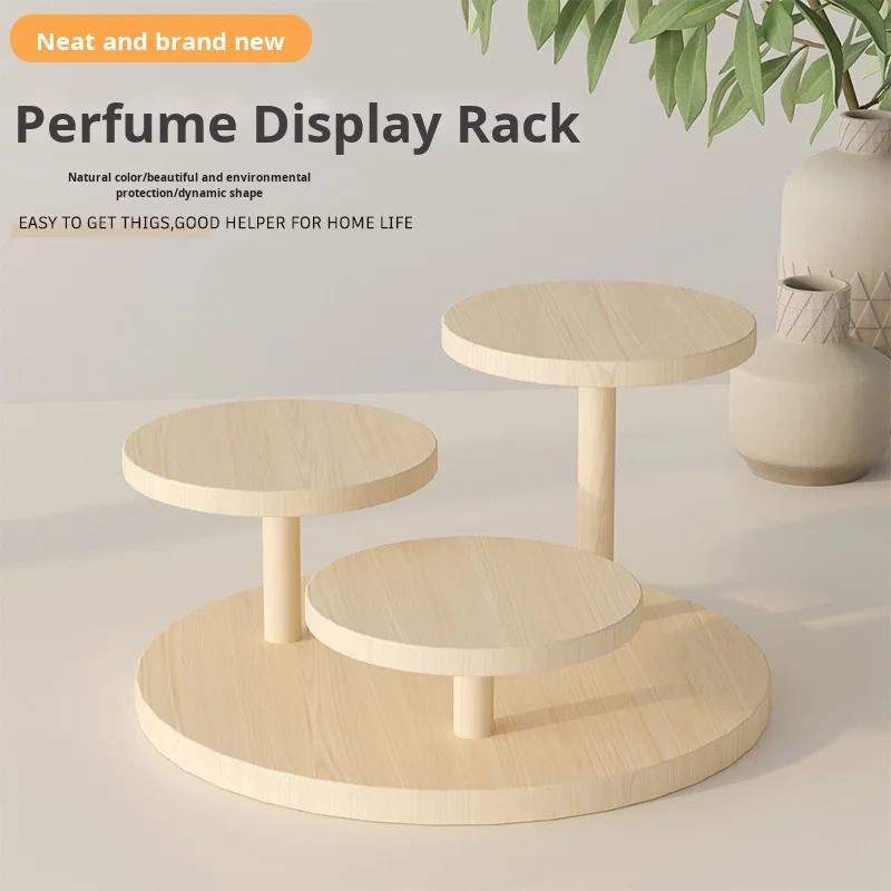 Modern design solid wood multi-layer ladder storage device decorative desktop cosmetics display stand cosmetic table jewelry