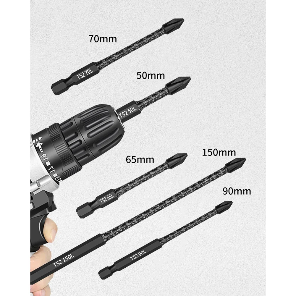 

PH2 -Cross Magnetic Screwdriver Bit Alloy Steel Anti-Slip Long Drill Bits High Hardness Driver Bit For Power Drilling Tool