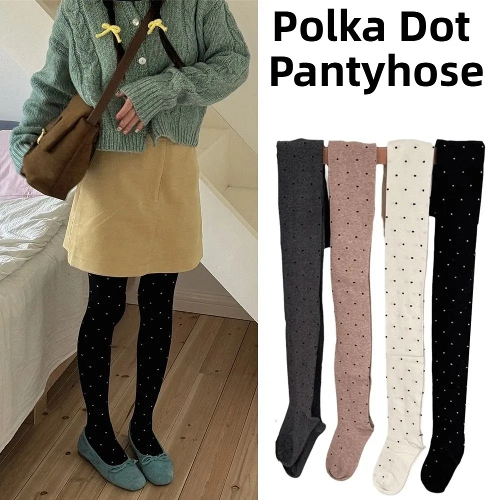 

Fashionable Polka Dot Pantyhose Breathable Speckled Lady's Knitted Stockings High-elastic Comfortable Women's Leggings